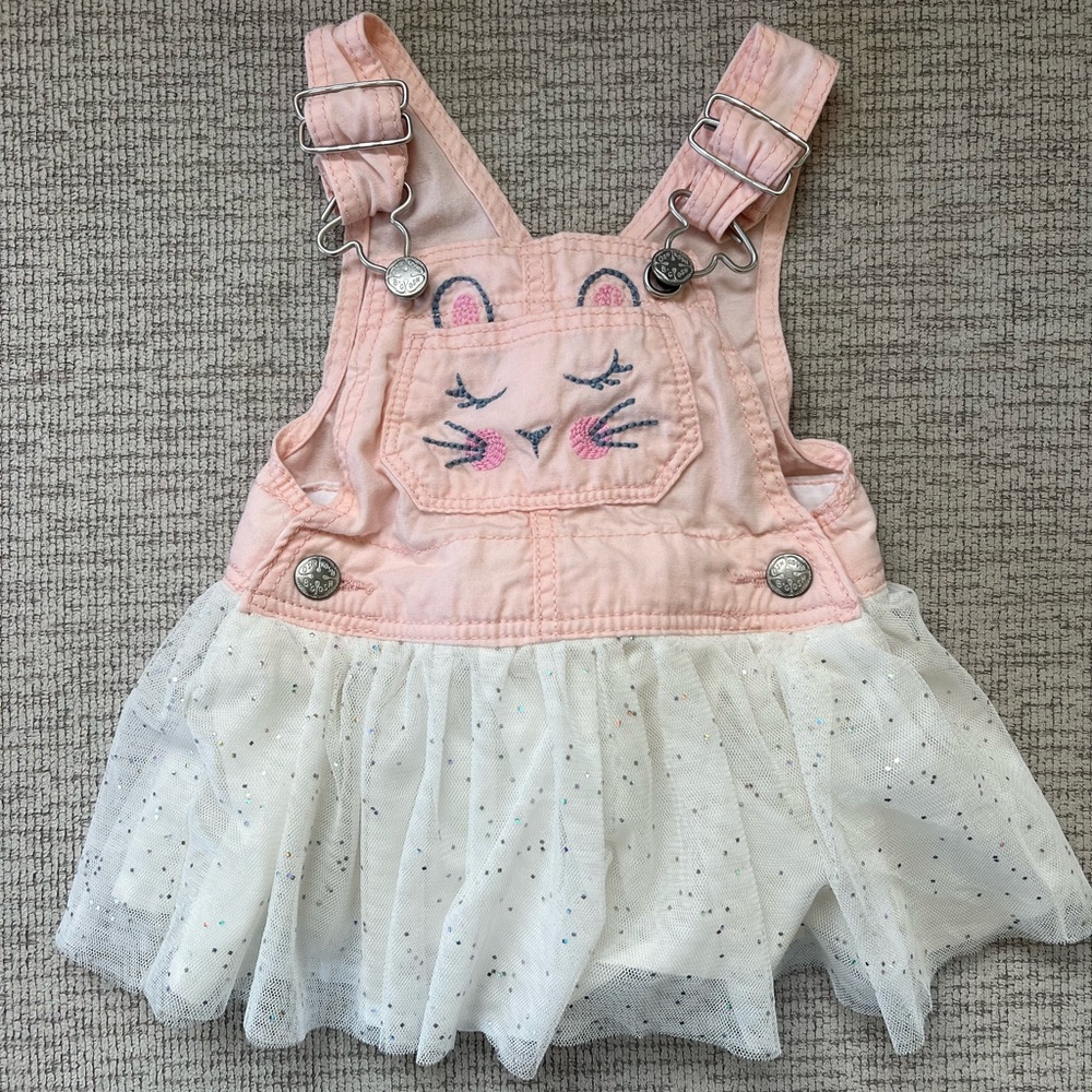 Easter Bunny Overalls with Tulle Skirt
